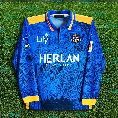 Picture of Dhaka Capaitals Premium Full Sleeve Polo Cricket Jersey For Men - BPL Long Sleeve T Shirt - Dhaka Capaitals Jersey 2025/26