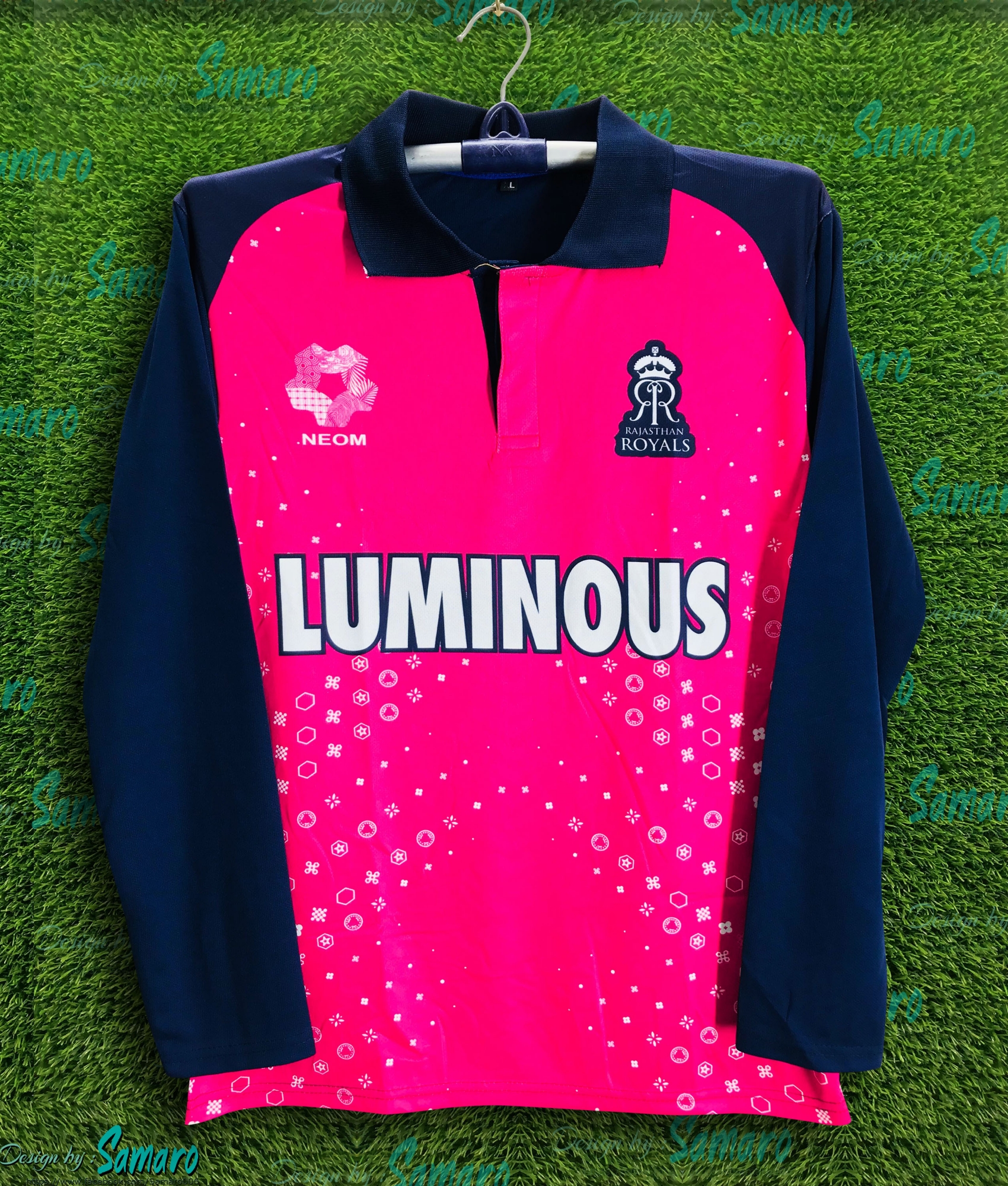 Picture of Rajasthan Royals Full Sleeve Collar Polo IPL Jersey For Men - IPL Polo Jersey - Rajasthan Jersey 2024-2025