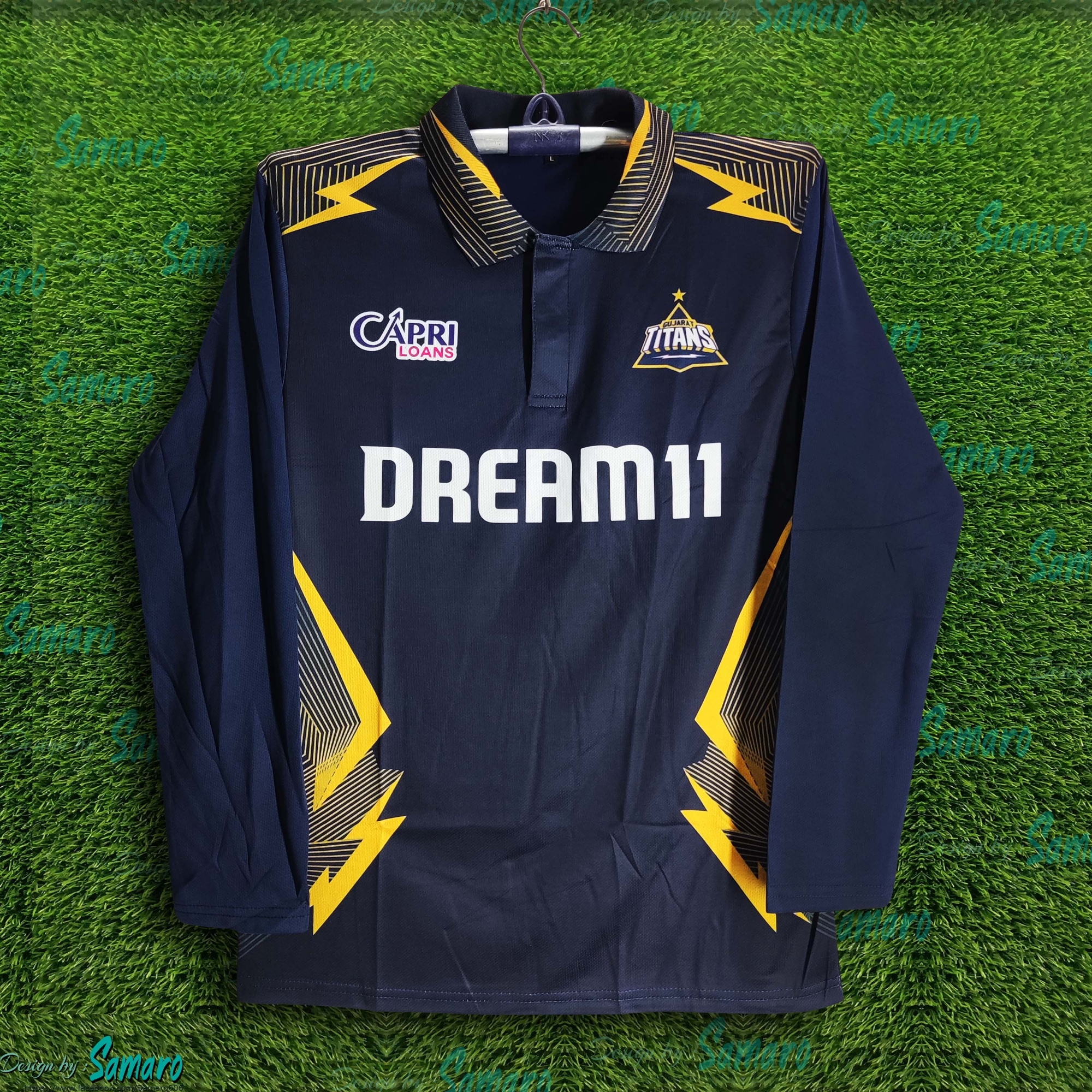 Picture of Gujarat Titans Full Sleeve Polo IPL Cricket Jersey For Men - GT Half Sleeve IPL Jersey - Gujrat Jersey 2025