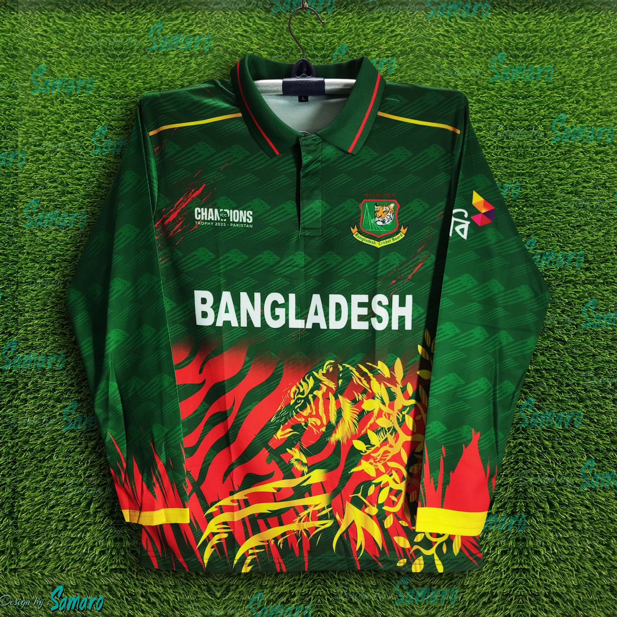 Picture of Bangladesh ICC Champions Trophy Premium Jersey For Man - Full Sleeve Polo T Shirt - Bangladesh Cricket Jersey 2025-26