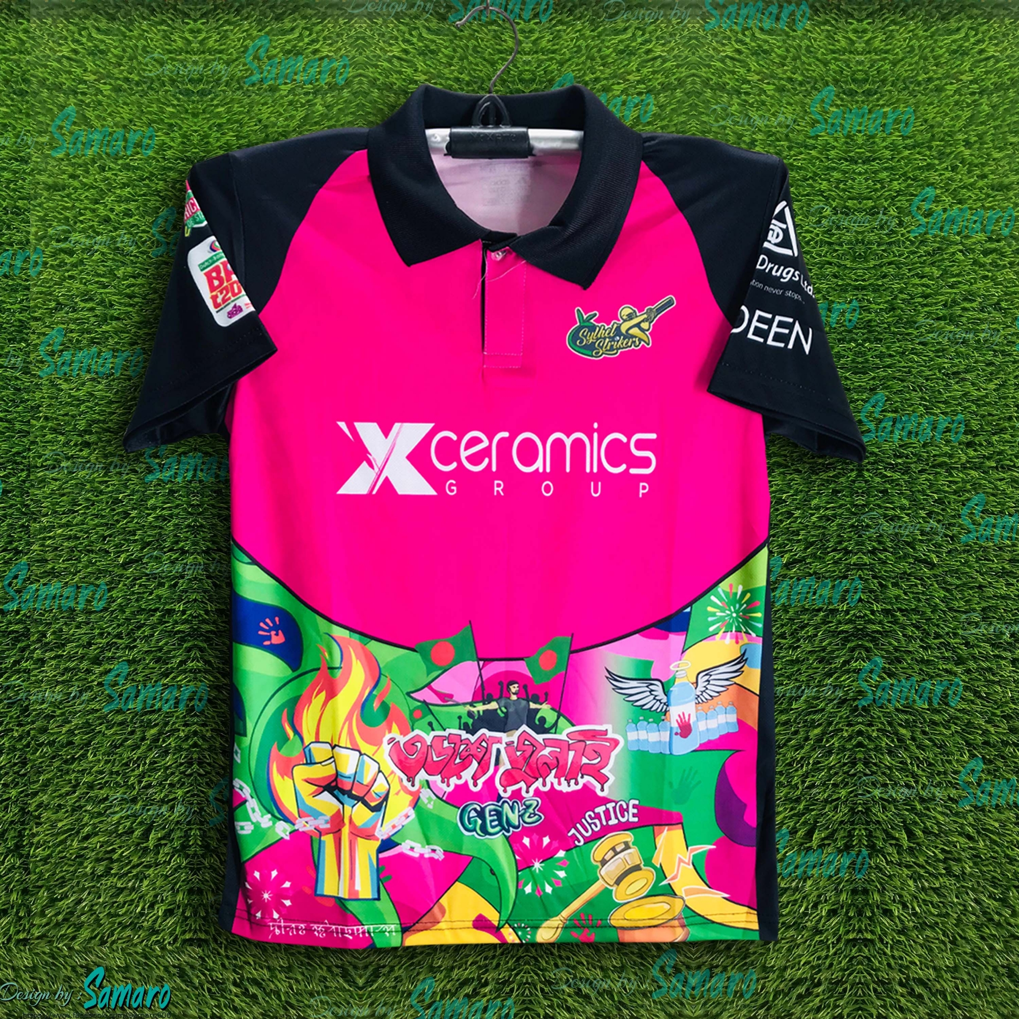 Picture of Sylhet Strikers Short Sleeve Polo Cricket Jersey For Man - BPL Short Sleeve T Shirt - Sylhet Jersey 2025/25