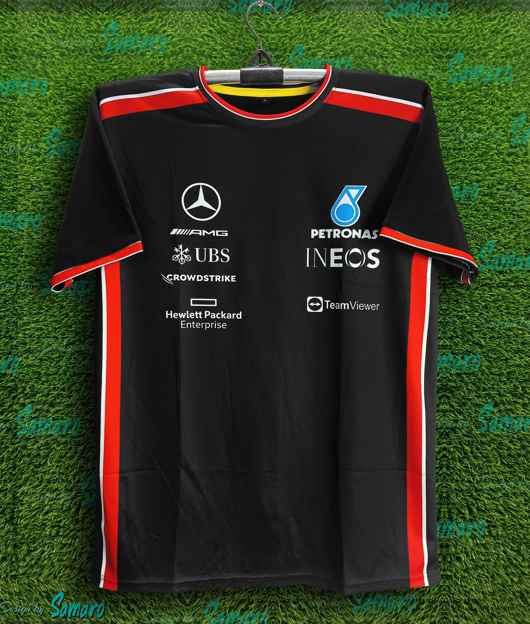 Picture of Mercedes AMG Petronas 2024 Team Short Sleeve T Shirt For Man - Mercedes Jersey For Man - Mercedes Jersey 2024