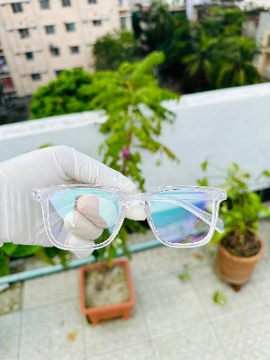 Picture of Full white anti reflective glasss with frame