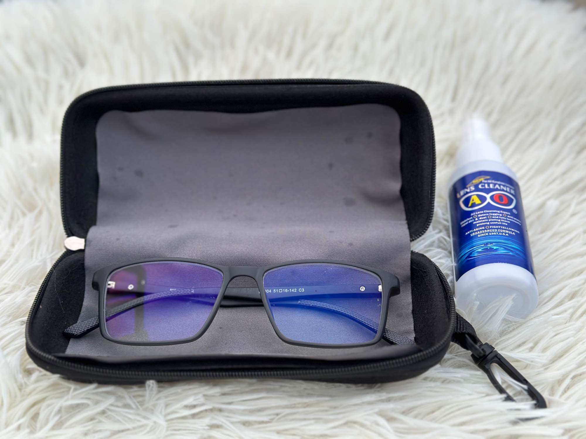 Picture of Tr90 eyewear frame with anti reflective blue cut glass unisex frame