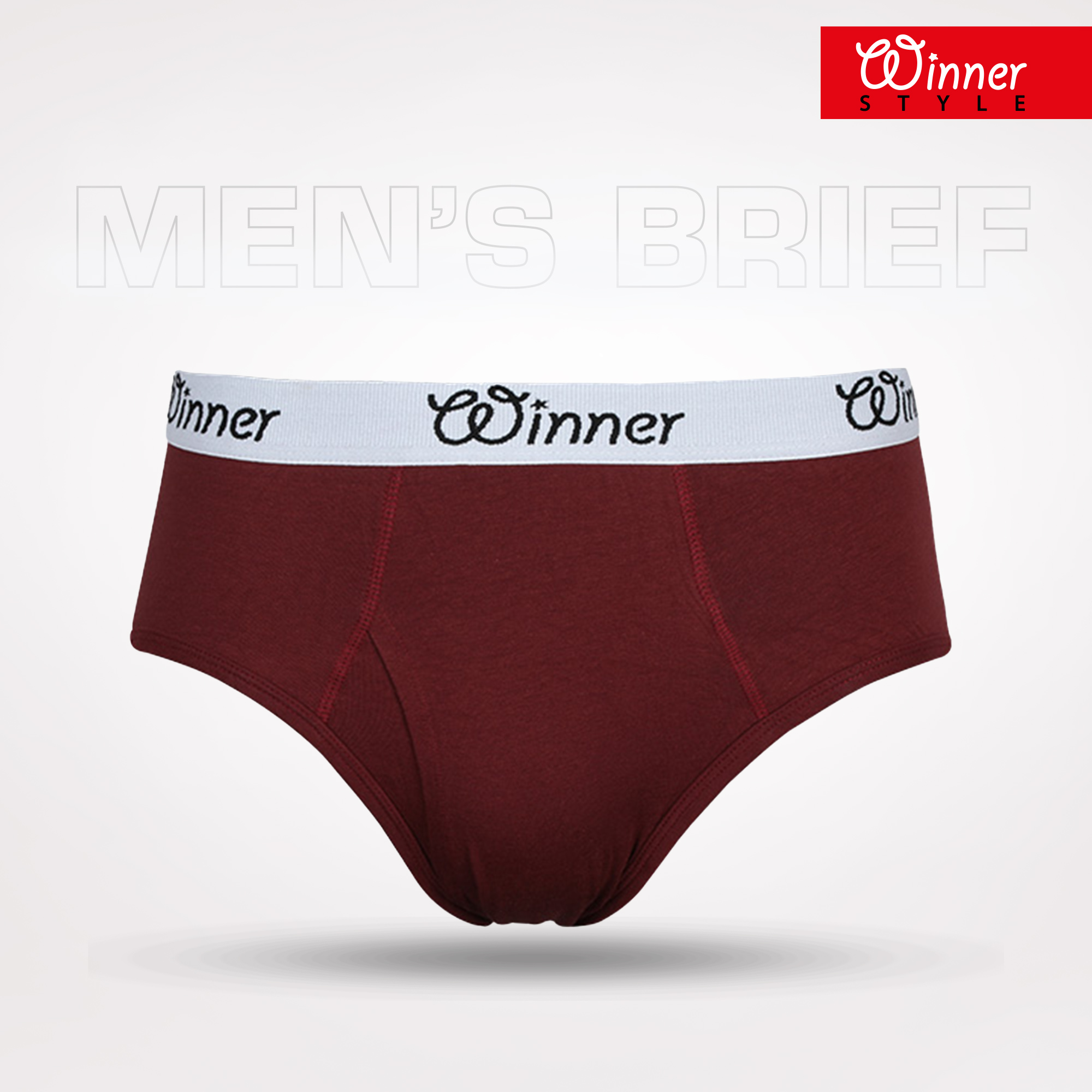 Picture of Winner Style Men's Deluxe Brief Maroon Color 3 Pcs