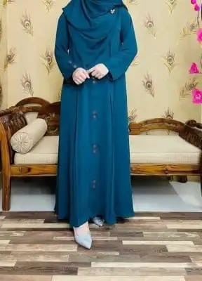 Picture of Dubai Cherry Fabric Tasfiya Button Borkha