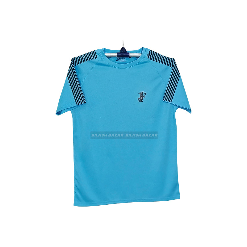 Picture of Stylish mash fabric sky blue colour soft and comfortable t-shart for men