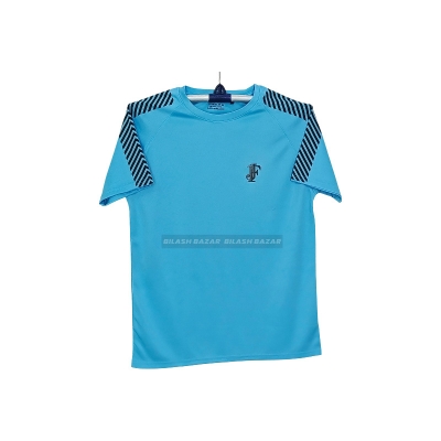 Picture of Stylish mash fabric sky blue colour soft and comfortable t-shart for men