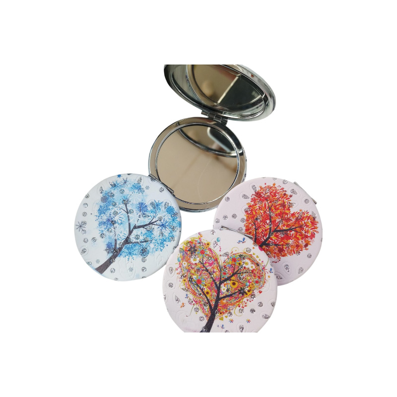 Picture of ( 1pc ) Random Folding makeup mirror Mini portable vanity mirror Double sided mirror Makeup small mirror Makeup tool