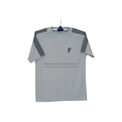 Picture of Stylish mash fabric light grey colour soft and comfortable t-shart for men