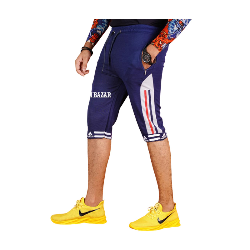 Picture of Stylish Navy Blue And Grey Color Comfortable Three Quarter Pant For Men