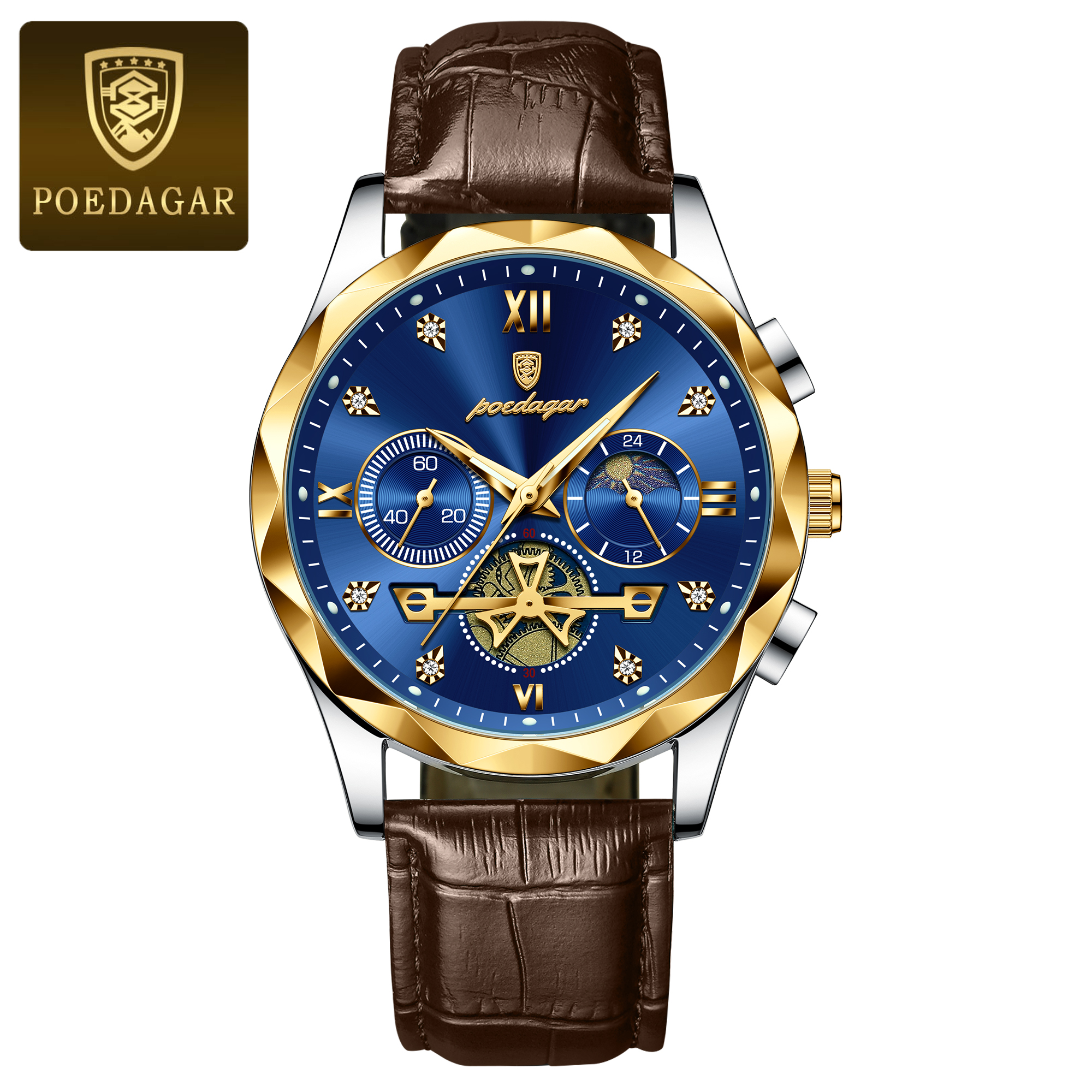 Picture of Poedagar 996 Leather Analog Watch for Men - Watch For Men - Watch - ঘড়ি