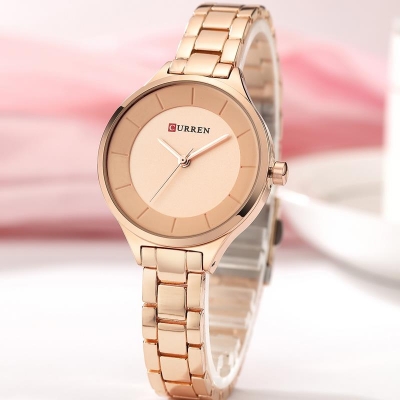 Picture of CURREN 9004 - Golden Stainless Steel Analog Watch for Women - Golden (Replicate)
