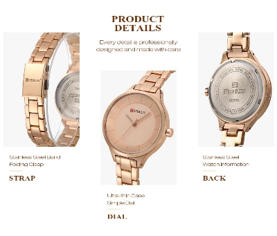 Picture of CURREN 9004 - Golden Stainless Steel Analog Watch for Women - Golden (Replicate)