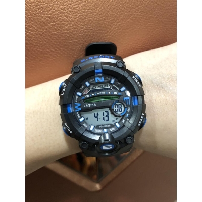 Picture of LASIKA W-H9015  Water Resistance/ Waterproof 50m Silicon Digital Watch for Men With Lasika Box - Blue(null)