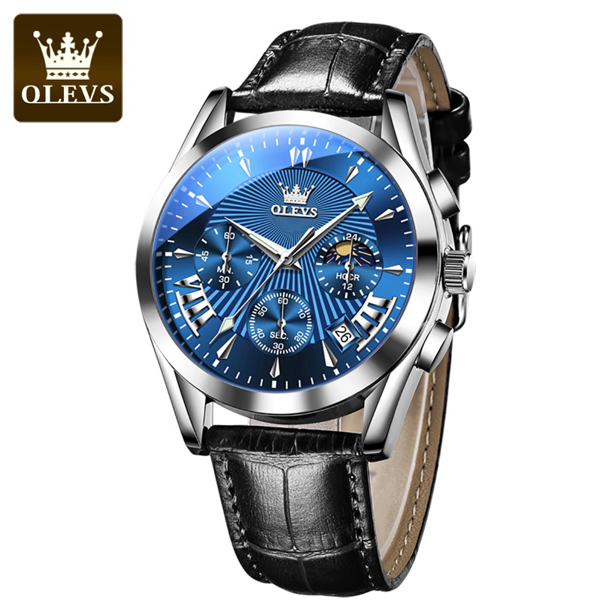 Picture of leather belt luxury fashion chronograph waterproof wrist-watches for men