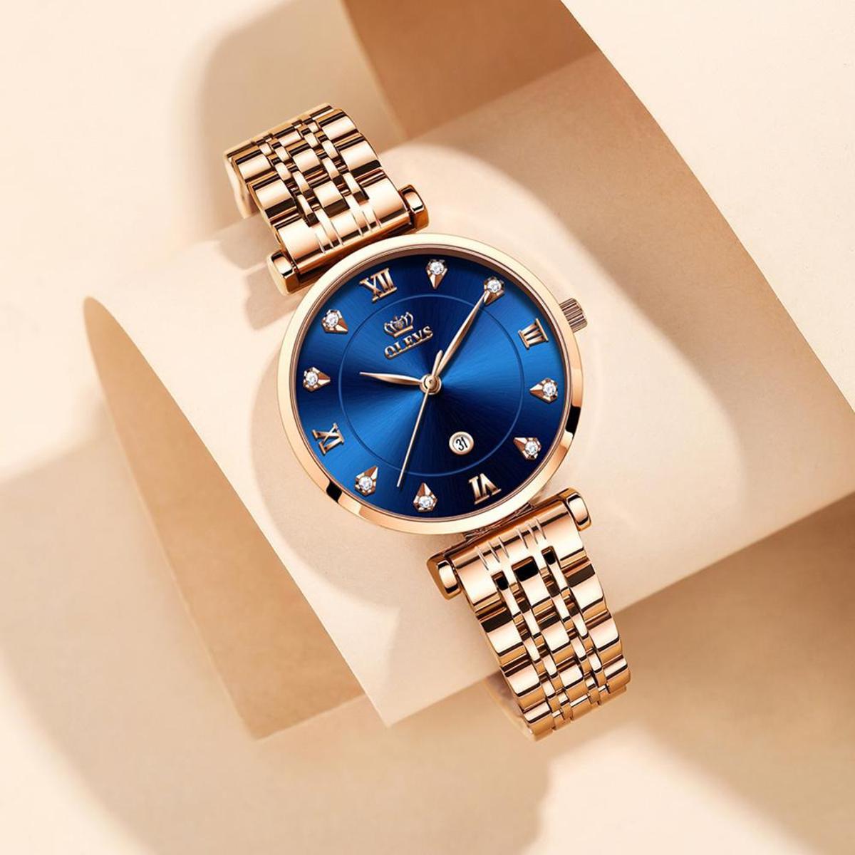 Picture of Olevs Stainless Steel waterproof quartz fashionable watch for Women - Watch -ঘড়ি