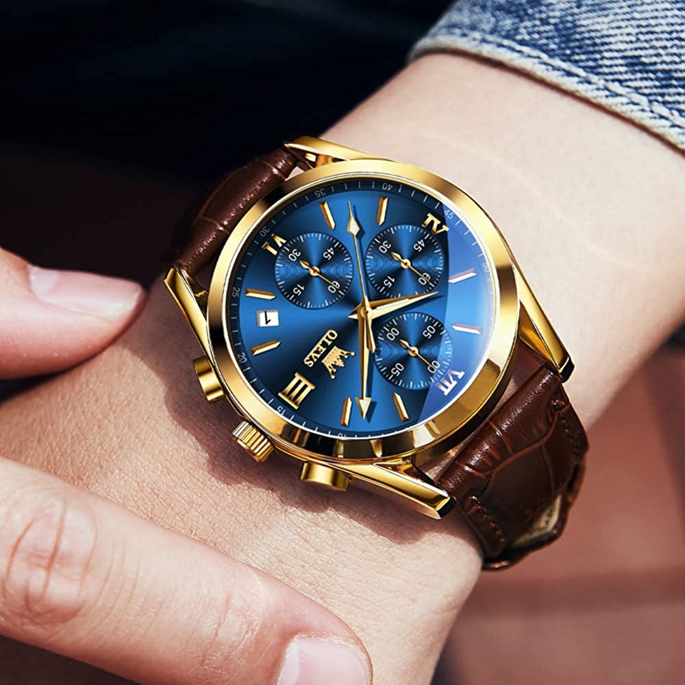 Picture of leather waterproof quartz fashionable watch for men