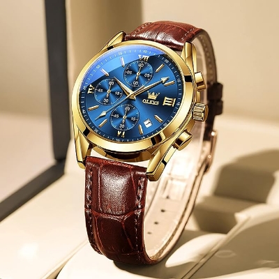 Picture of Leather Waterproof Quartz Fashion Watch for Men - Maverick