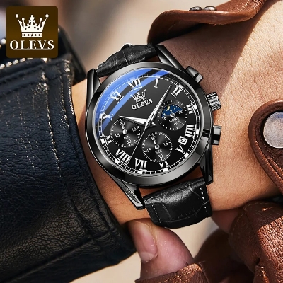 Picture of Olevs 2871 Men Watches Quartz Multi-Function Sports in Bangladesh, Analog Watch For Men