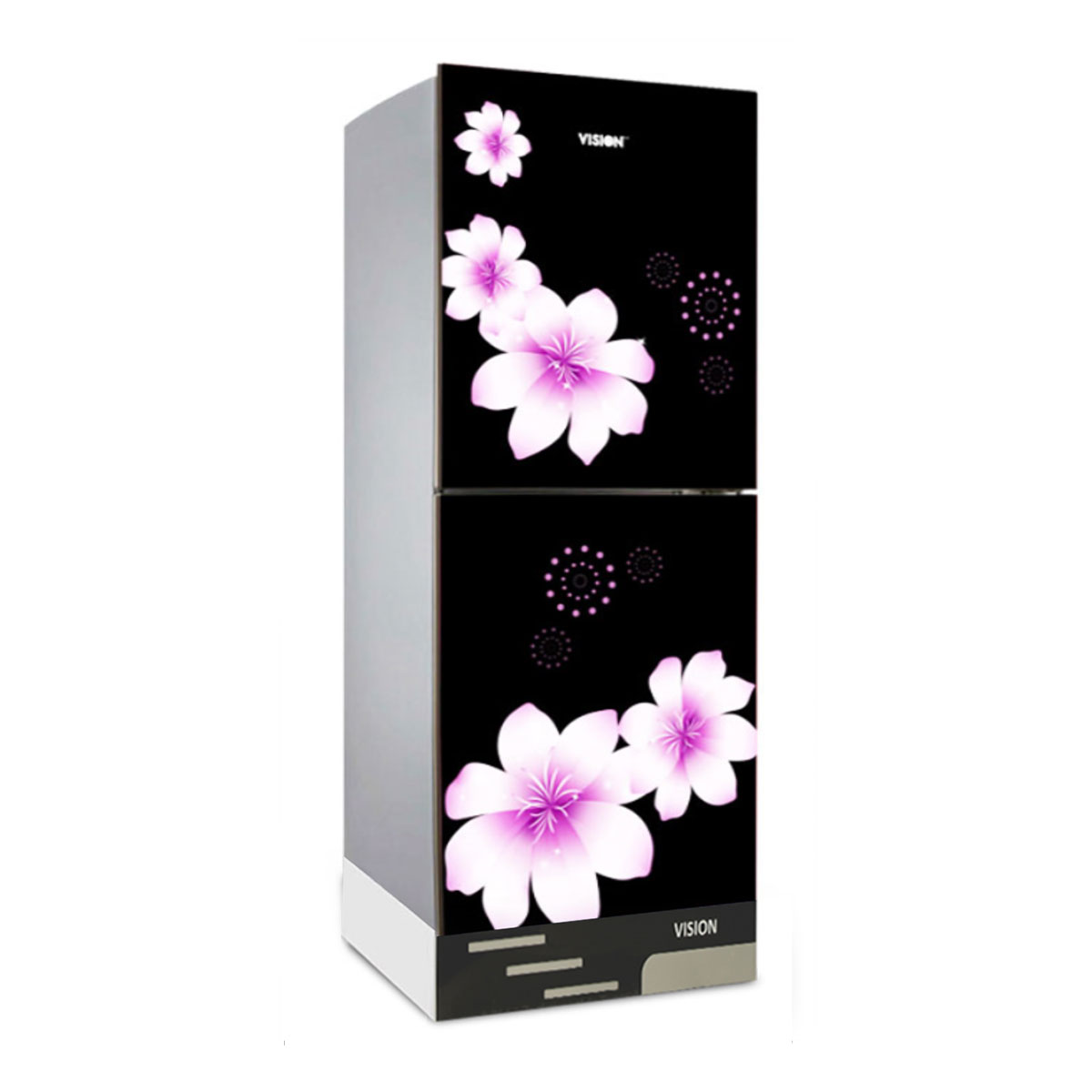 Picture of VISION Glass Door Bottom Mount Refrigerator RE-185 Liter Mirror White Purple