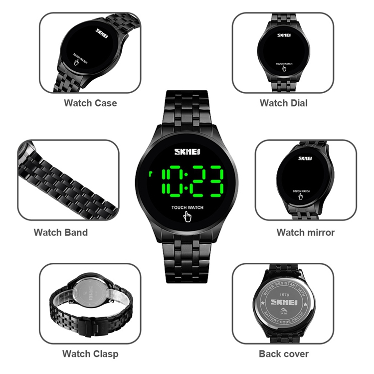 Picture of SK_MEI 1579 Men Digital Watch Fashion Touch Screen Steel Wristwatch Male Gifts Watches Black