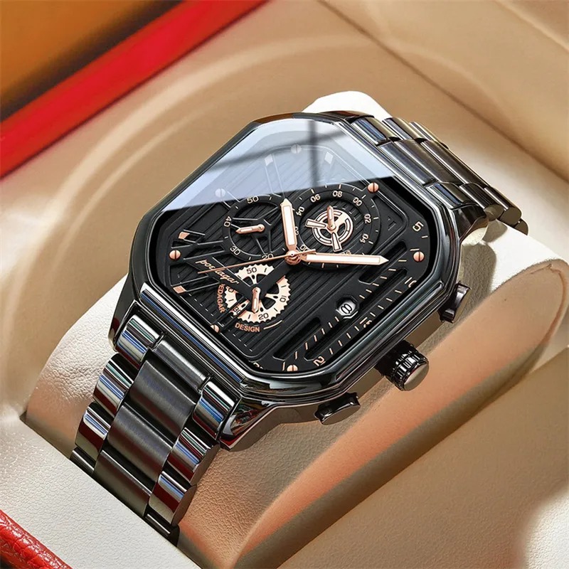 Picture of TRSOYE Top Brand Casual Watch for Men Fashion Waterproof Luminous Date Sport Clock Men's Square Quartz Wristwatches