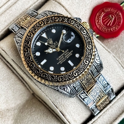 Picture of Stainless Steel Watch Gold Chain For Men Stylish Watch For Men