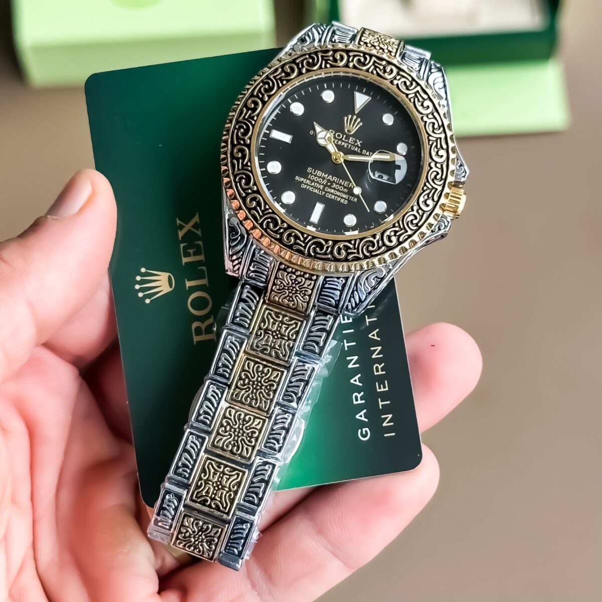 Picture of Stainless Steel Watch Gold Chain For Men Stylish Watch For Men