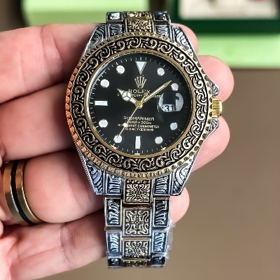 Picture of Stainless Steel Watch Gold Chain For Men Stylish Watch For Men