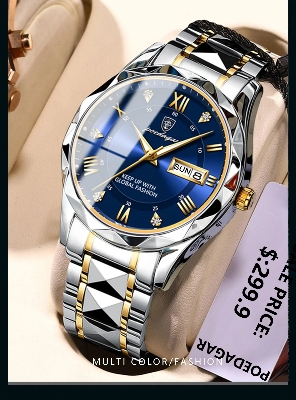 Picture of POEDAGAR Mens Quartz Watches Waterproof Luminous Dial Men Fashionable Wristwatches Sports Stainless Steel Watch P615
