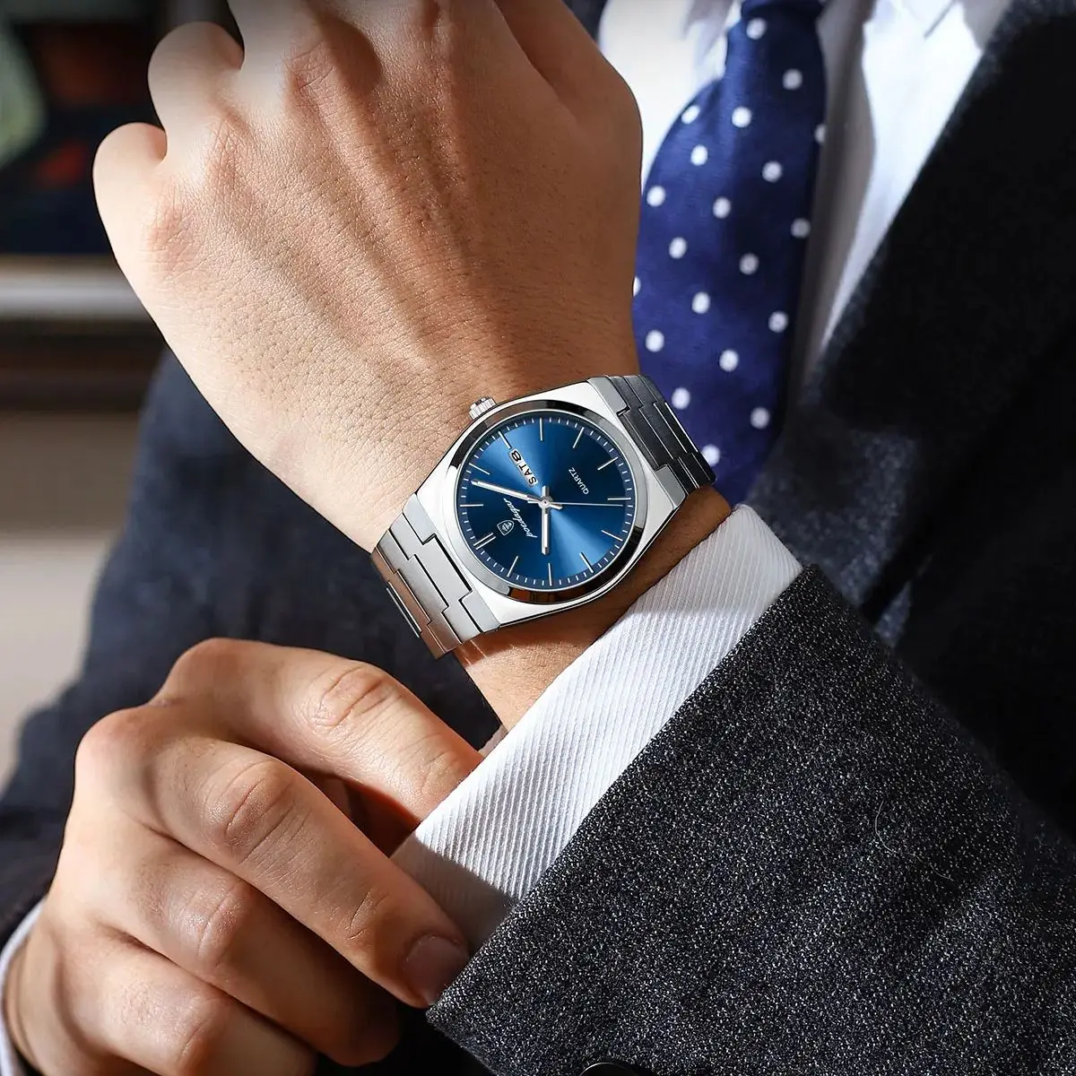 Picture of POEDAGAR 930 Luxury Watch For Men Waterproof Luminous Date Week Stainless Steel Men Watch Casual Quartz Men's Watch- Watch For Men