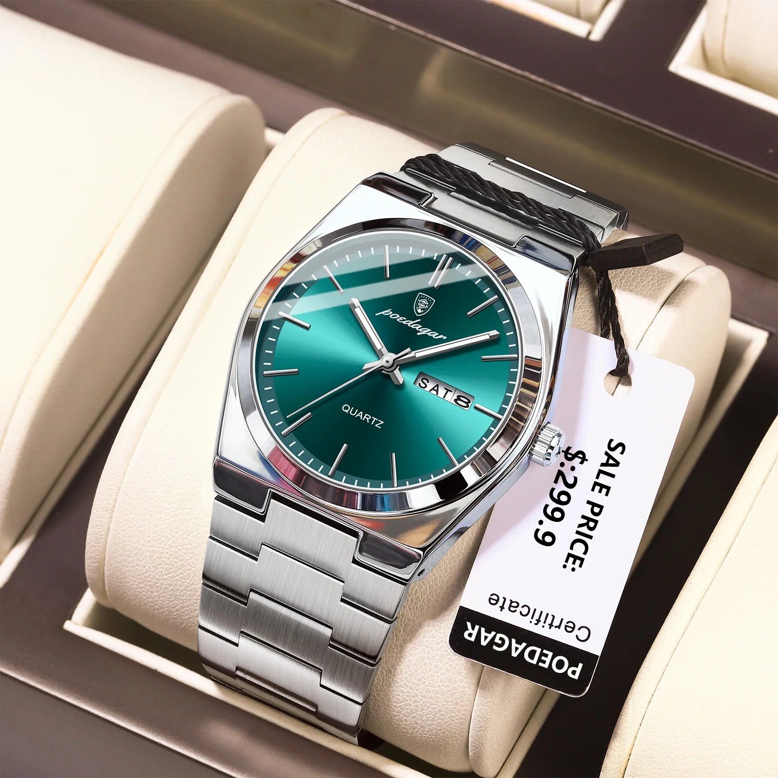 Picture of POEDAGAR 930 Luxury Watch For Men Waterproof Luminous Date Week Stainless Steel Men Watch Casual Quartz Men's Watch- Watch For Men