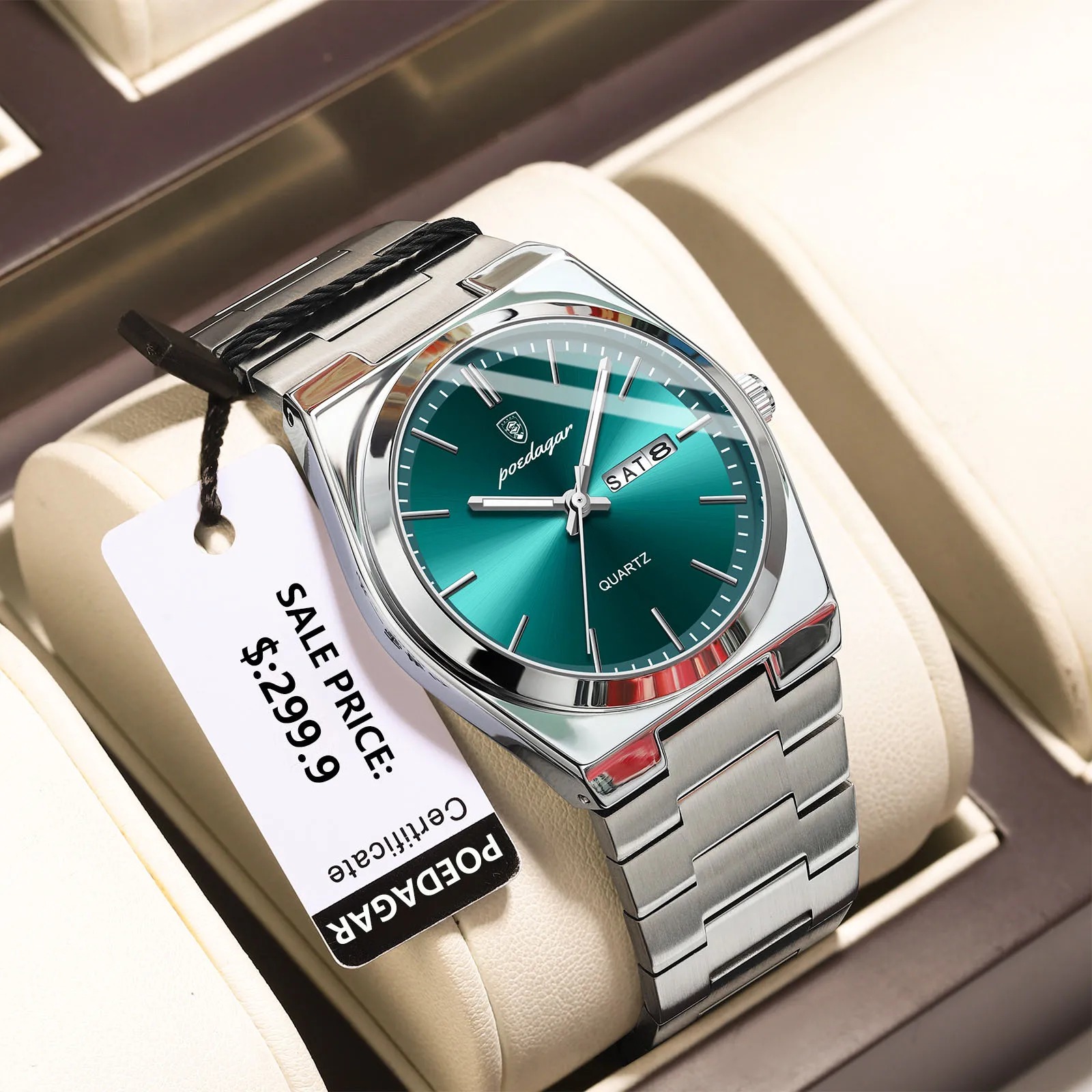 Picture of POEDAGAR 930 Luxury Watch For Men Waterproof Luminous Date Week Stainless Steel Men Watch Casual Quartz Men's Watch- Watch For Men