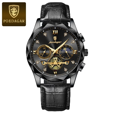 Picture of Poedagar 996L Luxury Watch for Men Sports Leather Men's Watches Waterproof Luminous Chronograph Men Quartz Watches - Watch For Men - Watch - Men Watch