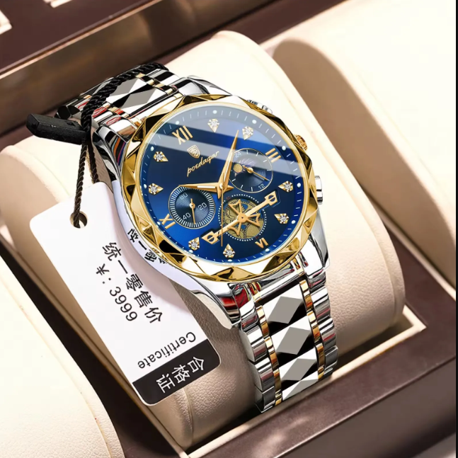 Picture of Poedagar 996l Luxury Watch Stainless Steel Men's Watch Waterproof Luminous Chronograph Men's Quartz Watch-Watches for Men-Watches-Men's Watches"