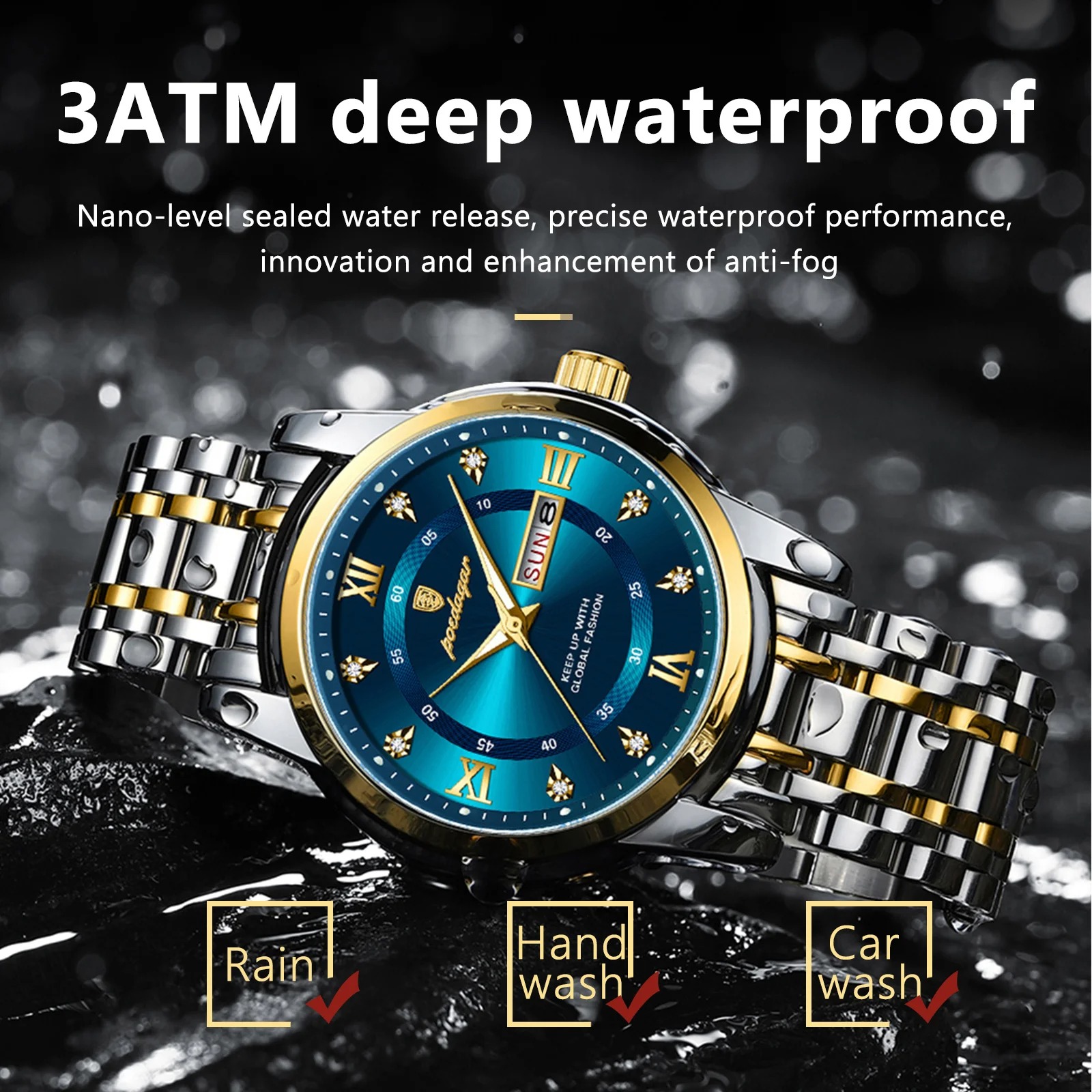 Picture of POEDAGAR 936 Stainless steel  Luxury Watch for Man- Men Watch Quartz Stainless Steel Sports Men's Watches - Watch - Stainless Steel Watch For Men