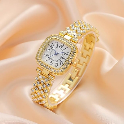 Picture of New Fashion Luxury Diamond Square dial Quartz Women's Watch - Watch For Women - Stainless steel Watch For Women - Watch