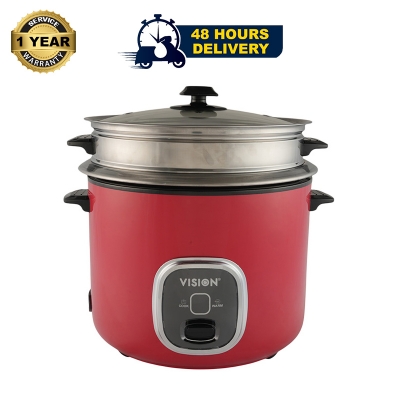 Picture of Vision Rice Cooker- 2.8 L 1000W REL-Prime(Double Pot) Red with Built-in thermostat maintaining heat at a precise and uniform level.
