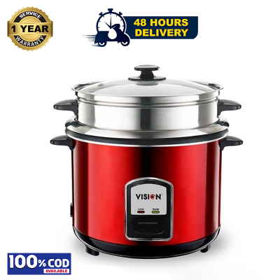 Picture of VISION 1.8 Liter Rice Cooker REL-40-06 Stainless Steel Single Pot Regular Red 
