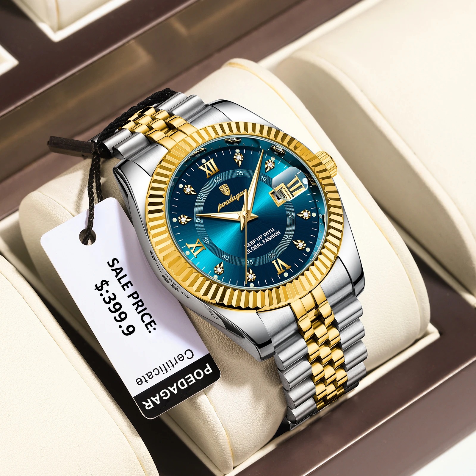 Picture of POEDAGAR 910 Luxury Stainless steel Wrist Watch For Man - Waterproof Men Watch Quartz - Stainless Steel Men's Watch - Stainless steel Watch .