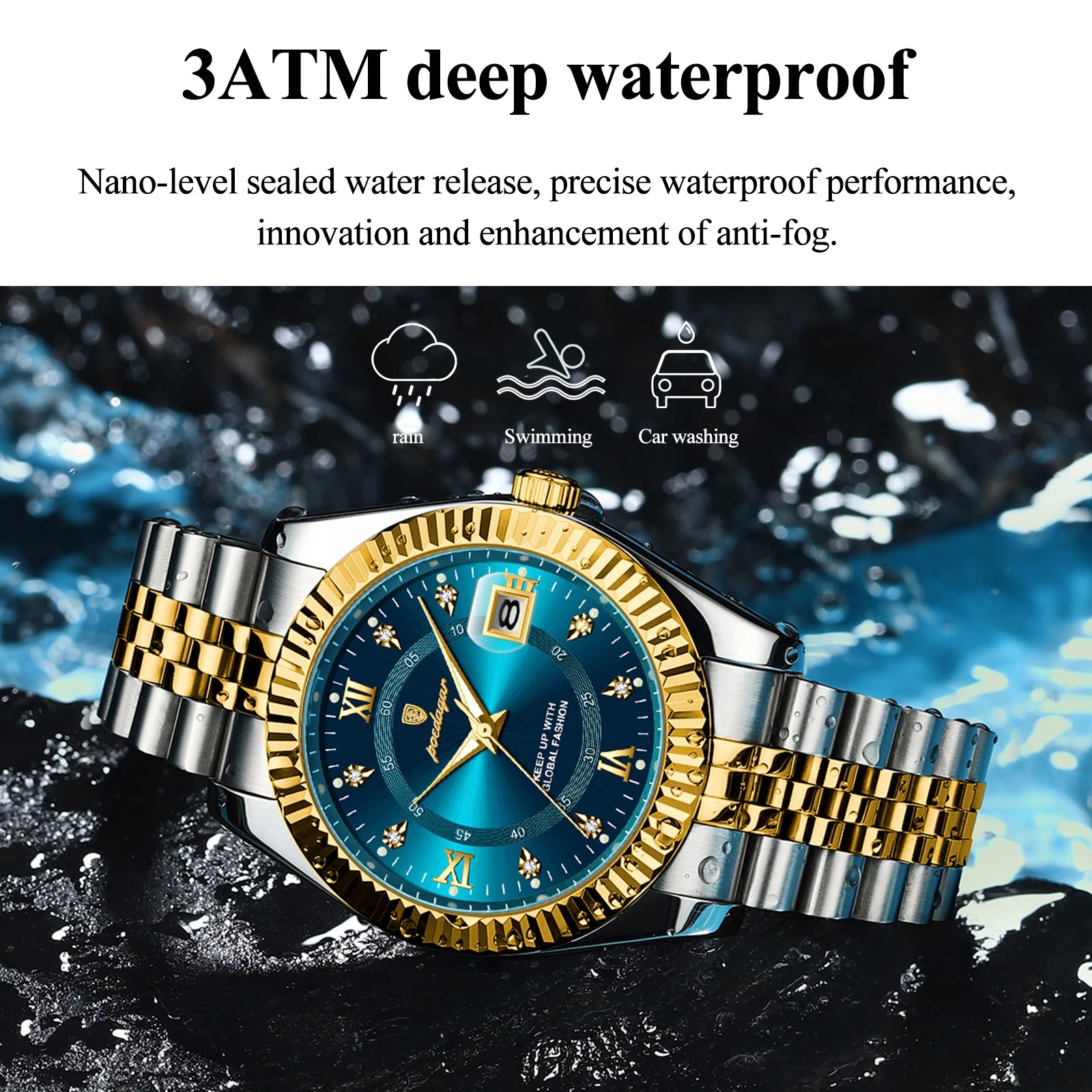 Picture of POEDAGAR 910 Luxury Stainless steel Wrist Watch For Man - Waterproof Men Watch Quartz - Stainless Steel Men's Watch - Stainless steel Watch .