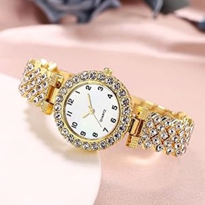 Picture of New Fashion Luxury Diamond Round dial Quartz Women's Watch - Watch For Women - Stainless steel Watch For Women - Watch