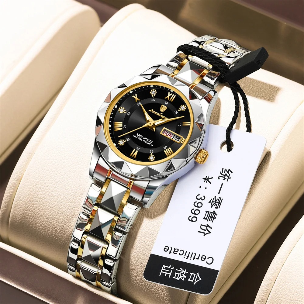 Picture of POEDAGAR 306 Fashion Quartz Watch for Women Stainless Steel Date Week Luxury Ladies Watches - Watch For Women - Women Watch - Watch