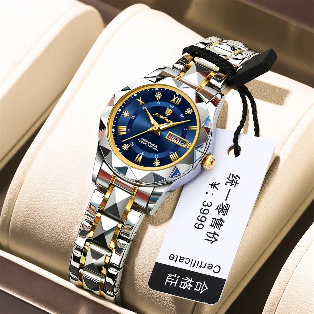 Picture of POEDAGAR 306 Fashion Quartz Watch for Women Stainless Steel Date Week Luxury Ladies Watches - Watch For Women - Women Watch - Watch