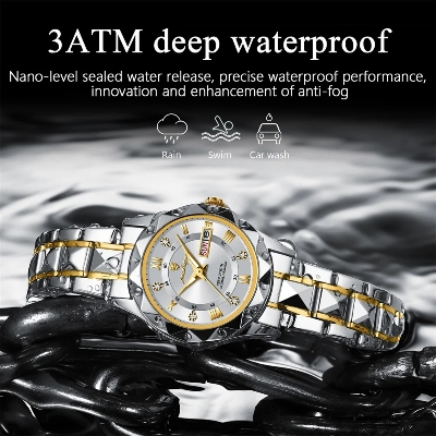 Picture of POEDAGAR 306 Fashion Quartz Watch for Women Stainless Steel Date Week Luxury Ladies Watches - Watch For Women - Women Watch - Watch