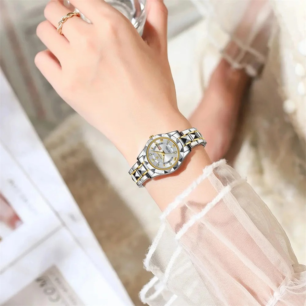 Picture of POEDAGAR 306 Fashion Quartz Watch for Women Stainless Steel Date Week Luxury Ladies Watches - Watch For Women - Women Watch - Watch