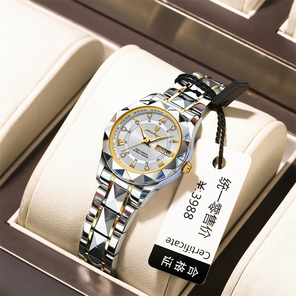 Picture of POEDAGAR 306 Fashion Quartz Watch for Women Stainless Steel Date Week Luxury Ladies Watches - Watch For Women - Women Watch - Watch