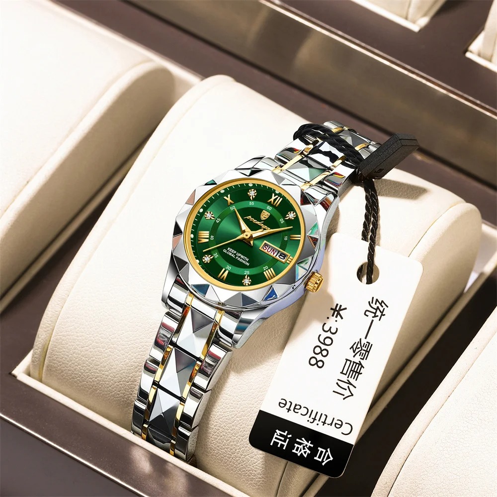 Picture of POEDAGAR 306 Fashion Quartz Watch for Women Stainless Steel Date Week Luxury Ladies Watches - Watch For Women - Women Watch - Watch