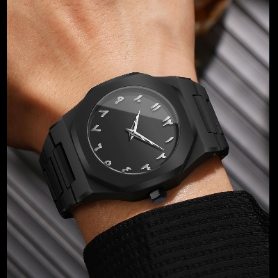 Picture of Arabic Watch Waterproof Men's Quartz Watch Black PC Plastic watch for men - Aura Arabic Watch - Black